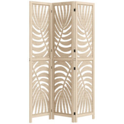 Homcom 3 Panel Room Divider, Detachable Privacy Screens, Natural Wood - thumbnail 2