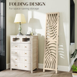 Homcom 3 Panel Room Divider, Detachable Privacy Screens, Natural Wood - thumbnail 5