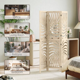 Homcom 3 Panel Room Divider, Detachable Privacy Screens, Natural Wood - thumbnail 8