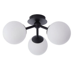 Anson Lighting Kelsey 3 Light Bathroom Semi Flush Light Finished In Matt Black - thumbnail 4