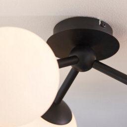Anson Lighting Kelsey 3 Light Bathroom Semi Flush Light Finished In Matt Black - thumbnail 3