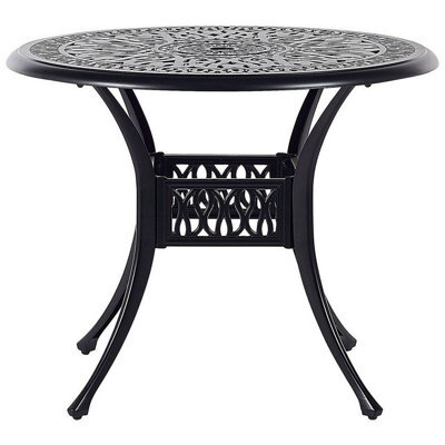 Beliani Bistro Table Ancona 90 Cm 90 Cm Metal Black - image 1