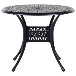 Beliani Bistro Table Ancona 90 Cm 90 Cm Metal Black - thumbnail 1