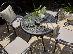 Beliani Bistro Table Ancona 90 Cm 90 Cm Metal Black - thumbnail 2