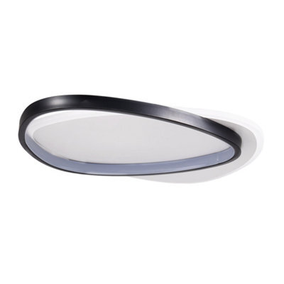 Komore White Light Geometric 2-Light Ceiling Light Aluminium Wood - image 1