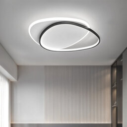 Komore White Light Geometric 2-Light Ceiling Light Aluminium Wood - thumbnail 3
