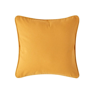Homescapes Cotton Plain Mustard Yellow Cushion Cover, 45 X 45Cm - image 1