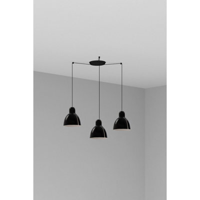 Luminosa Lighting Luminosa Venice 3 Light Cluster Pendant Ceiling Light Shiny Black