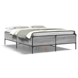 Berkfield Bed Frame Without Mattress Grey Sonoma 160X200 Cm - thumbnail 2
