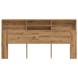 Berkfield Headboard Cabinet Artisian Oak 200X19X103.5 Cm Engineered Wood - thumbnail 4