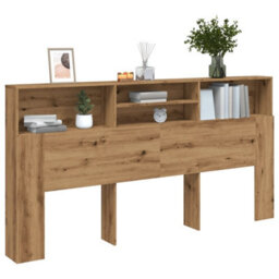 Berkfield Headboard Cabinet Artisian Oak 200X19X103.5 Cm Engineered Wood - thumbnail 1