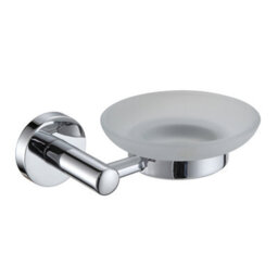 Showerdrape Modernity Chrome Stainless Steel & Frosted Glass Wall Mounted Soap Dish - thumbnail 3