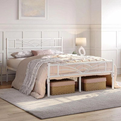 Stylish 4Ft6 Double Metal Bed Frame With Under-Bed Storage - image 1