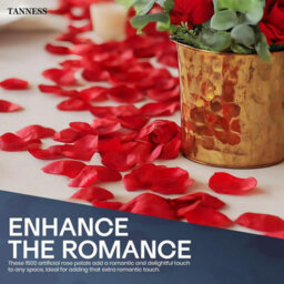 Tanness Artificial Rose Petals -1500 Pcs, Dark Red With Black - Fake Flower Petals For Romantic Bedroom & Valentines Decorations - thumbnail 2
