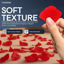 Tanness Artificial Rose Petals -1500 Pcs, Dark Red With Black - Fake Flower Petals For Romantic Bedroom & Valentines Decorations - thumbnail 3