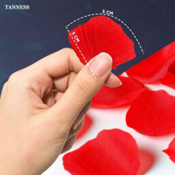 Tanness Artificial Rose Petals -1500 Pcs, Dark Red With Black - Fake Flower Petals For Romantic Bedroom & Valentines Decorations - thumbnail 7