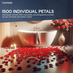 Tanness Artificial Rose Petals -1500 Pcs, Dark Red With Black - Fake Flower Petals For Romantic Bedroom & Valentines Decorations - thumbnail 5