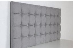 Comfy Deluxe 4Ft6 20Inch Mink Plush Velvet Matching Fabric Buttons Omega  Headboard - thumbnail 2