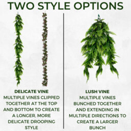 Pack Of 3- Artificial Hanging Plants Vines Leaves - 60Cm Long Each - Realistic Foliage - Indoor / Outdoor - thumbnail 4