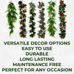 Pack Of 3- Artificial Hanging Plants Vines Leaves - 60Cm Long Each - Realistic Foliage - Indoor / Outdoor - thumbnail 9