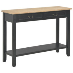 Berkfield Console Table Black 110X35X80 Cm Wood - thumbnail 1