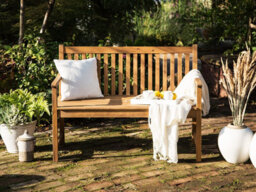 Beliani Garden Bench Vivara 120 Cm Certified Acacia Wood Light Brown - thumbnail 2