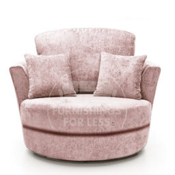Furnishings For Less UK Monaco Chenille Fabric Swivel Chair 360 Rotation Foam Pink