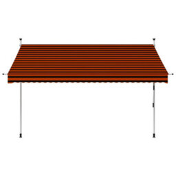 Berkfield Manual Retractable Awning 300 Cm Orange And Brown - thumbnail 2