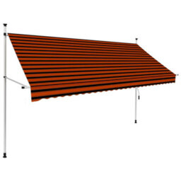 Berkfield Manual Retractable Awning 300 Cm Orange And Brown