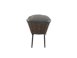 Sh&g Bolingbroke 2 Seat Bistro Set - 3 Piece Round Table & Chairs - Aluminium & Brown Rattan With Beige Cushions - thumbnail 8