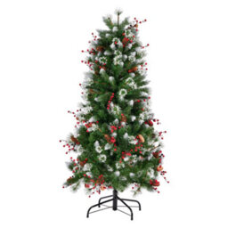 So 150Cm Lisbon Pine Tree, Hard Needle Mix With Pvc, 373 Tips, 36Pcs Berries And Cones