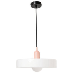 Wyld and Coco Lumina Pendant Lamp - White Gloss Glass Shade With Inner Globe, Spherical Pendant Light For Hallways, Kitchens And Dining Areas - thumbnail 4
