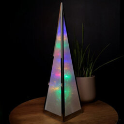 Samuel Alexander 45Cm Light Up Holographic Christmas Pyramid Decoration With Multi-Coloured Leds - thumbnail 1