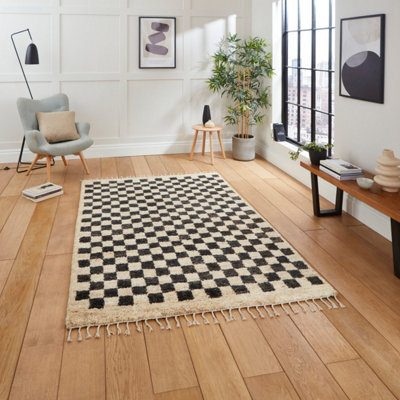 Multi Kilim Modern Easy To Clean Chequered Handmade Diningroom Bedroom And Living Room Rug-150Cm X 230Cm - image 1