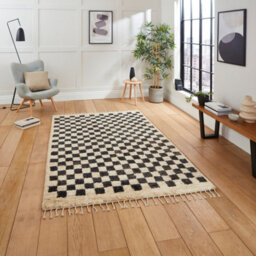Multi Kilim Modern Easy To Clean Chequered Handmade Diningroom Bedroom And Living Room Rug-150Cm X 230Cm - thumbnail 1