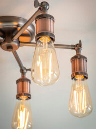 Anson Lighting Haven Aged Pewter And Aged Copper Industrial 5 Light Semi Flush Ceiling Light - thumbnail 2