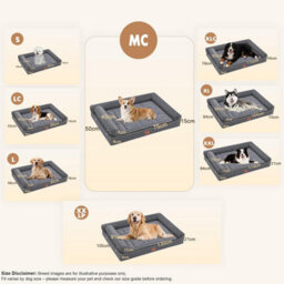 Luckracer Medium Dog Bed Sofa Washable Orthopedic Dog Beds Black 75X50X15Cm - thumbnail 2