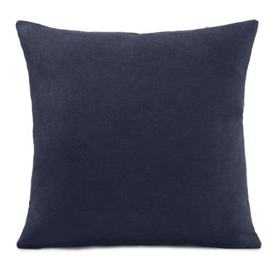 Luxury Living Plain Velvet Chenille Cushion Navy - image 1
