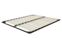 Beliani Eu King Size Slatted Bed Base, 48 Sprung Slats, Steel Frame, Combourg 160X200 Cm - thumbnail 2