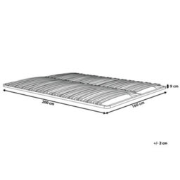 Beliani Eu King Size Slatted Bed Base, 48 Sprung Slats, Steel Frame, Combourg 160X200 Cm - thumbnail 3