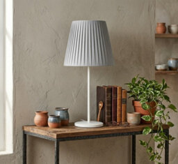 Fabric Coolie Lampshades With Premium Quality With A60 Led Bulb 28Cm Silver Light Shade For Pendant Ceiling Table Lamps. - thumbnail 8