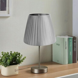 Fabric Coolie Lampshades With Premium Quality With A60 Led Bulb 28Cm Silver Light Shade For Pendant Ceiling Table Lamps. - thumbnail 5
