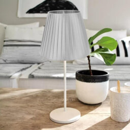 Fabric Coolie Lampshades With Premium Quality With A60 Led Bulb 28Cm Silver Light Shade For Pendant Ceiling Table Lamps. - thumbnail 2
