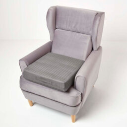 Homescapes Grey Quilted Polyester Armchair Booster Cushion Cover - thumbnail 6