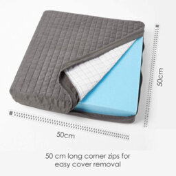 Homescapes Grey Quilted Polyester Armchair Booster Cushion Cover - thumbnail 3