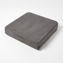 Homescapes Grey Quilted Polyester Armchair Booster Cushion Cover - thumbnail 4