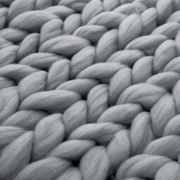 Living And Home Chunky Knit Handwoven Design Light Grey Soft Throw Blanket For Sofa Home Decor 100Cm L X 80Cm W - thumbnail 4