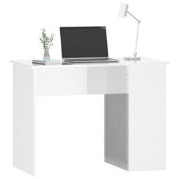 Berkfield Desk High Gloss White 100X55X75 Engineered Wood - thumbnail 3