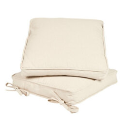 Dibor Set Of 2 Beige Summer Outdoor Garden Chair Seat Pad Cushions - thumbnail 2
