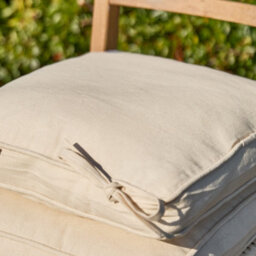 Dibor Set Of 2 Beige Summer Outdoor Garden Chair Seat Pad Cushions - thumbnail 3